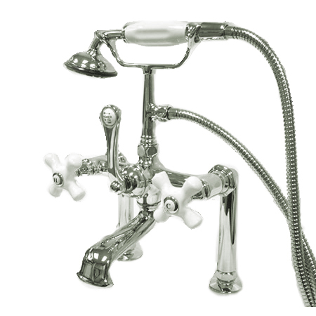 Kingston Brass Chrome Deck Mount Clawfoot Tub Faucet With Hand
