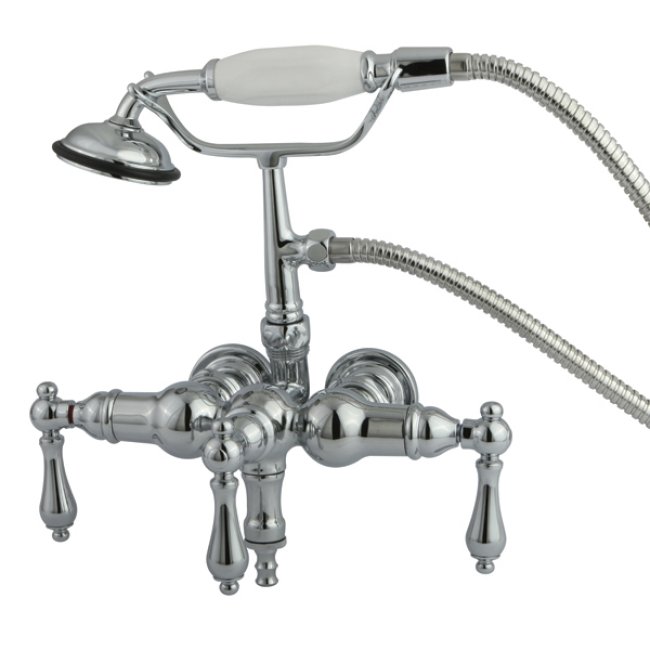 Kingston Brass Wall Mount Clawfoot Tub Faucet With Hand Shower