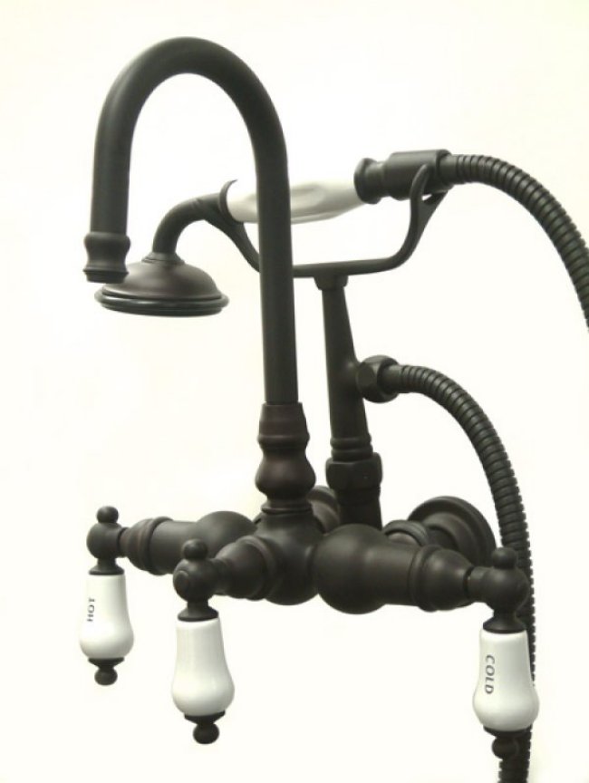Kingston Brass Wall Mount Clawfoot Tub Faucet Hand Shower Oil