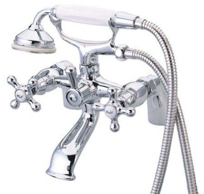 Kingston Brass Chrome Deck Mount Clawfoot Tub Faucet With Hand